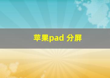 苹果pad 分屏